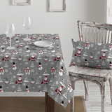 Cotone Fondo Panama Digital H 280 cm - NATALE TRA LA NEVE/GRIGIO