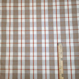 Tessuto cotone tinto in filo H 180 cm - QUADRO NOCCIOLA/TEGOLA