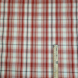 Tessuto cotone tinto in filo H 180 cm - QUADRO TEGOLA/CORALLO