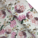 Panama Digital Fund Cotton - PIVOINES ROSE - coupe minimum ou multiples de 25 x 280 cm