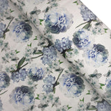 Panama Digital Fund Cotton - PIVOINES BLEUES - coupe minimum ou multiples de 25 x 280 cm