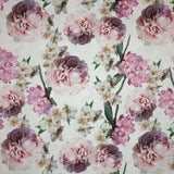 Panama Digital Fund Cotton - PIVOINES ROSE - coupe minimum ou multiples de 25 x 280 cm