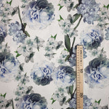 Panama Digital Fund Cotton - PIVOINES BLEUES - coupe minimum ou multiples de 25 x 280 cm