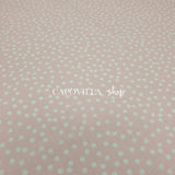 Tessuto Cotone H 140 cm - POIS BIANCHI FONDO ROSA