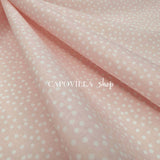 Tessuto Cotone H 140 cm - POIS BIANCHI FONDO ROSA