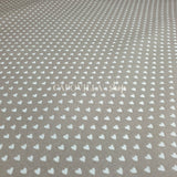 Tessuto Cotone H 140 cm - CUORICINI FONDO TORTORA