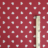 Coton Enfant - COEURS BLANCS/ROUGE FONCÉ - coupe minimum ou multiples de 25 x 290 cm