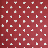 Coton Enfant - COEURS BLANCS/ROUGE FONCÉ - coupe minimum ou multiples de 25 x 290 cm