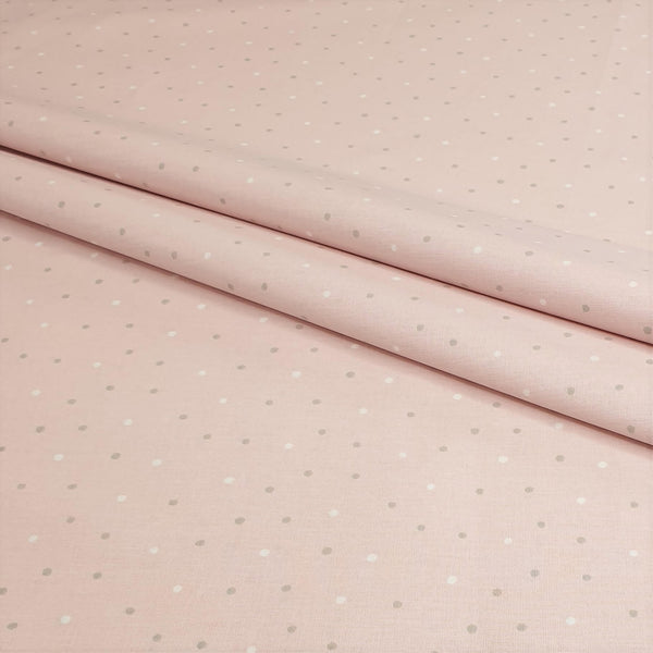 Cotone Percallino "Collezione Baby Flamingo" H 290 cm - POIS FONDO ROSA