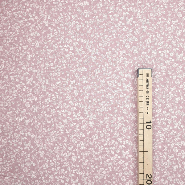 Cotone Fantasia - FIORI ROSA SCURO - taglio minimo o multipli da 25 x 290 cm