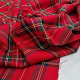 Tessuto Mano Lana H 150 cm - QUADRO SCOZZESE GRANDE ROSSO