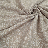 Mussola Stampata H 140 cm - FIORELLINI BIANCHI/FANGO