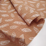 Mussola Stampata H 140 cm - PIUME/TERRACOTTA