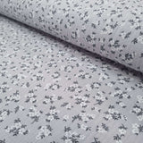 Mussola Stampata H 140 cm - FIORELLINI PRIMAVERA/GRIGIO