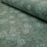 Mussola Stampata H 140 cm - FIORI GRANDI/MENTA