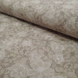 Mussola Stampata H 140 cm - FIORI GRANDI/FANGO