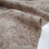 Mussola Stampata H 140 cm - FIORI GRANDI/FANGO