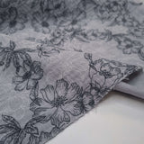 Mussola Stampata H 140 cm - FIORI GRANDI/GRIGIO