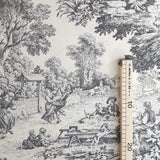 Tissu Toile de Jouy H 280 cm - GRIS/ECRU