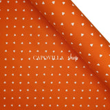 Pannolenci Stampato H 180 cm - ARANCIO/CUORI PICCOLI BIANCHI