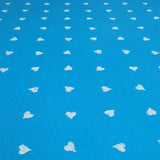 Pannolenci Stampato H 180 cm - TURCHESE/CUORI PICCOLI BIANCHI