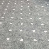 Pannolenci Stampato H 180 cm - GRIGIO MELANGE/CUORI PICCOLI BIANCHI