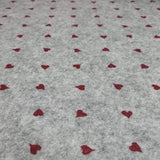 Pannolenci Stampato H 180 cm - GRIGIO MELANGE/CUORI PICCOLI BORDEAUX