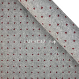 Pannolenci Stampato H 180 cm - GRIGIO MELANGE/CUORI PICCOLI BORDEAUX