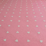 Pannolenci Stampato H 180 cm - ROSA/CUORI PICCOLI BIANCHI