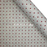 Pannolenci Stampato H 180 cm - LANA/CUORI PICCOLI BORDEAUX