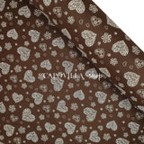 Pannolenci Stampato H 180 cm - MARRONE SCURO/CUORI BIANCHI