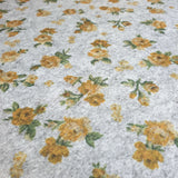 Pannolenci imprimé - Fleurs vintage JAUNE/GRIS MÉLANGE - coupe minimum ou multiples de 25 x 180 cm