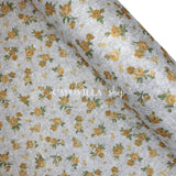 Pannolenci imprimé - Fleurs vintage JAUNE/GRIS MÉLANGE - coupe minimum ou multiples de 25 x 180 cm