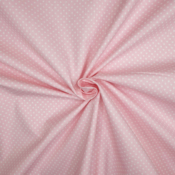 Cotone Fantasia - POIS ROSA BABY - taglio minimo o multipli da 25 x 290 cm