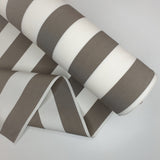 Tessuto per esterno H 160 cm - RIGHE FANGO/BIANCHE
