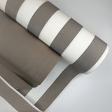 Tessuto per esterno H 160 cm - RIGHE FANGO/BIANCHE