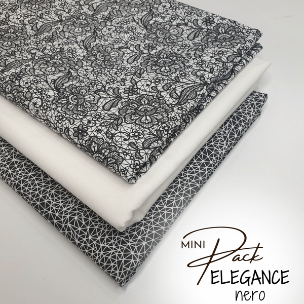 MINI PACK ELEGANCE NERO - 3 pezzi 98 x 140 cm