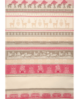 Asciugapiatti da ricamo in puro cotone - FANTASIA NATALIZIA ROSSO