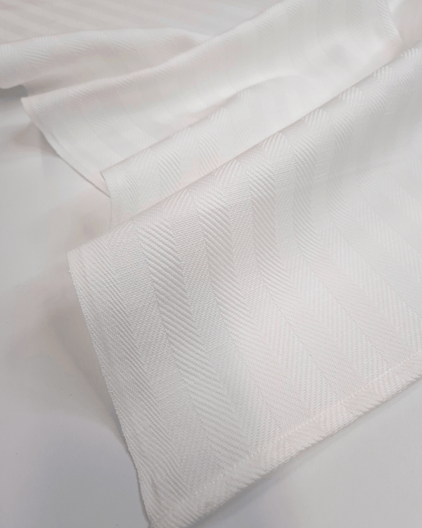 Asciugapiatti "Rinfranto Spigato" Misto Lino - BIANCO LATTE