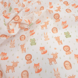 Tessuto Cotone "Collezione Baby Wonderland" H 145 cm - BABY ANIMALETTI/FOGLIOLINE
