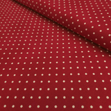 Cotone Americano H 110 cm - POIS BIANCHI/ROSSO SCURO