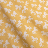 Coton Enfant - Licornes blanc/jaune - coupe minimum ou multiples de 25 x 290 cm