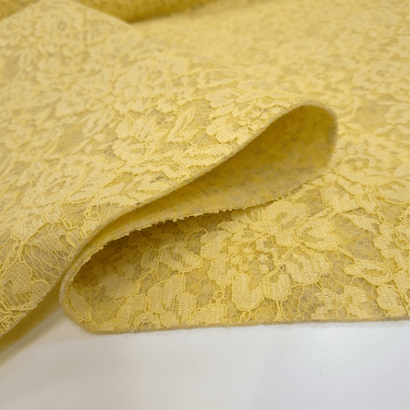 Feltro Lana con Pizzo H 135 cm - GIALLO PASTELLO