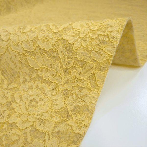 Feltro Lana con Pizzo H 135 cm - GIALLO PASTELLO