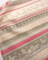 Asciugapiatti da ricamo in puro cotone - FANTASIA NATALIZIA ROSSO