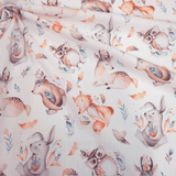 Tessuto Cotone "Collezione Baby Wonderland" H 145 cm - ANIMALI SELVATICI