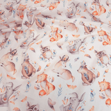 Tessuto Cotone "Collezione Baby Wonderland" H 145 cm - ANIMALI SELVATICI