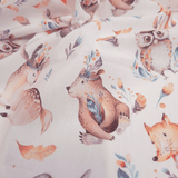 Tessuto Cotone "Collezione Baby Wonderland" H 145 cm - ANIMALI SELVATICI