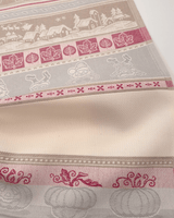 Asciugapiatti da ricamo in puro cotone - FANTASIA NATALIZIA BORDEAUX