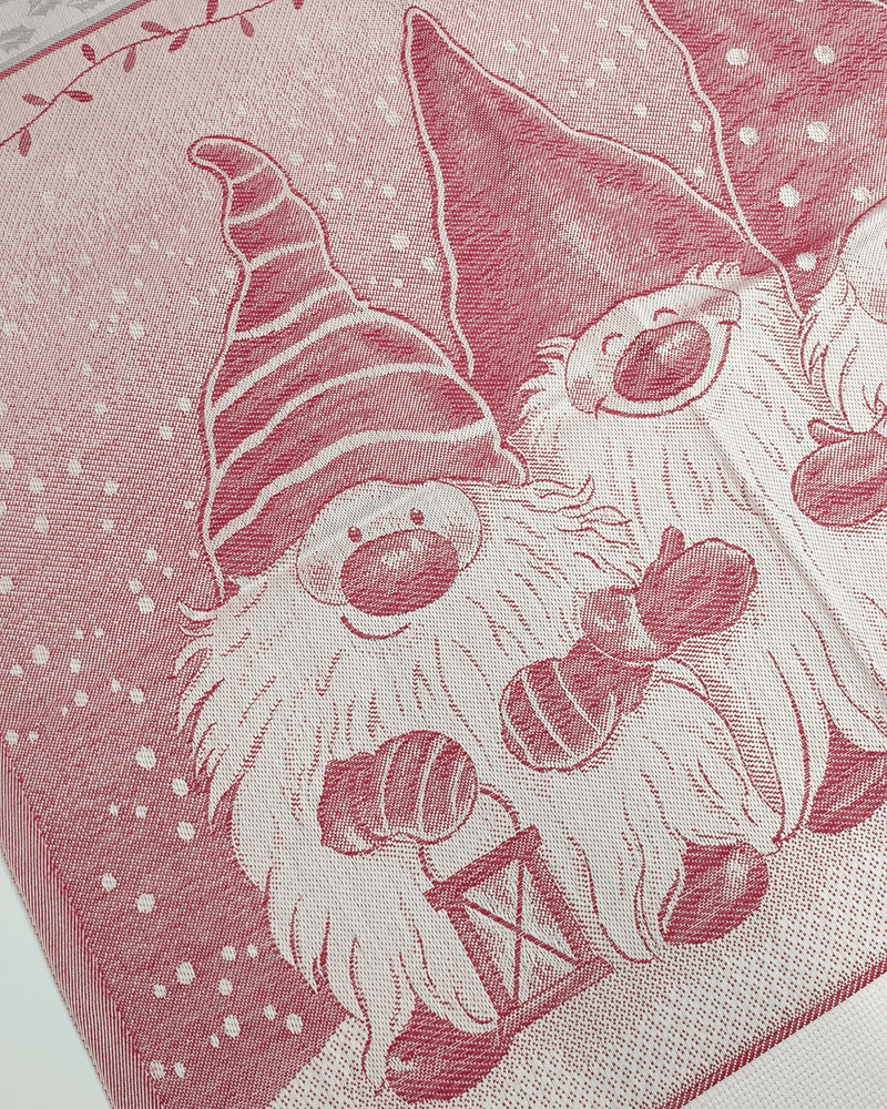 Asciugapiatti da ricamo in puro cotone - GNOMI BORDEAUX